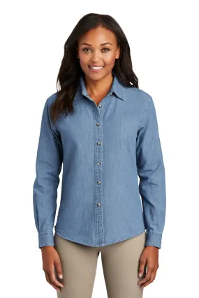 Courtney Long Sleeve Denim Shirt - Faded Blue (Ships in 1-2 Weeks)