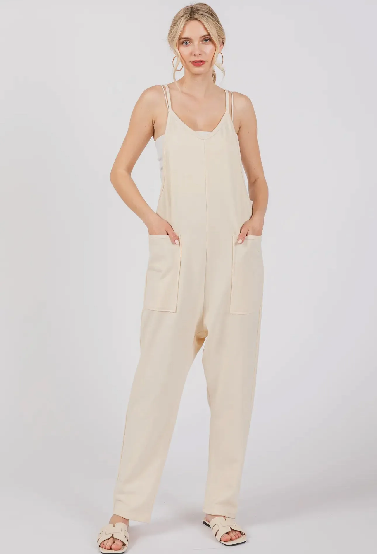 Cream Harem Jumpsuit / Romper