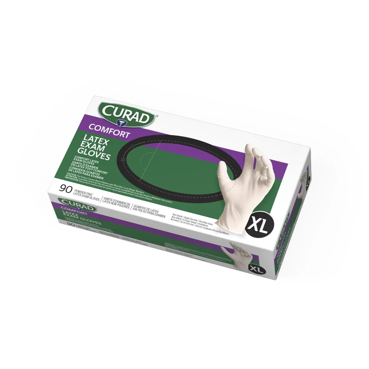 CURAD Powder-Free Textured Latex Exam Gloves