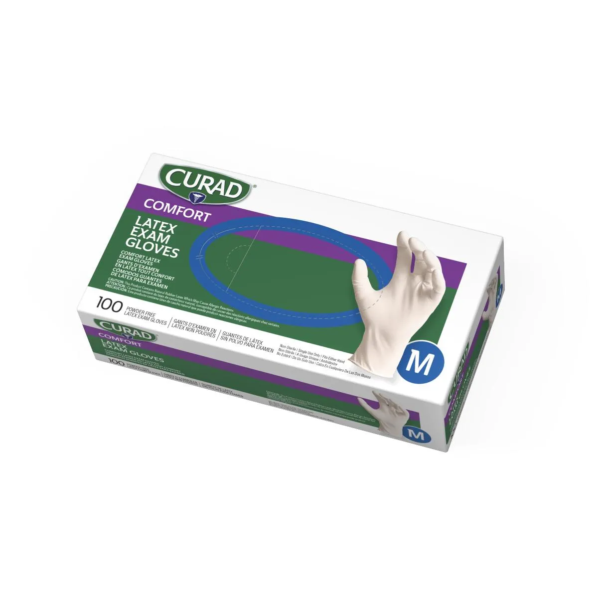 CURAD Powder-Free Textured Latex Exam Gloves