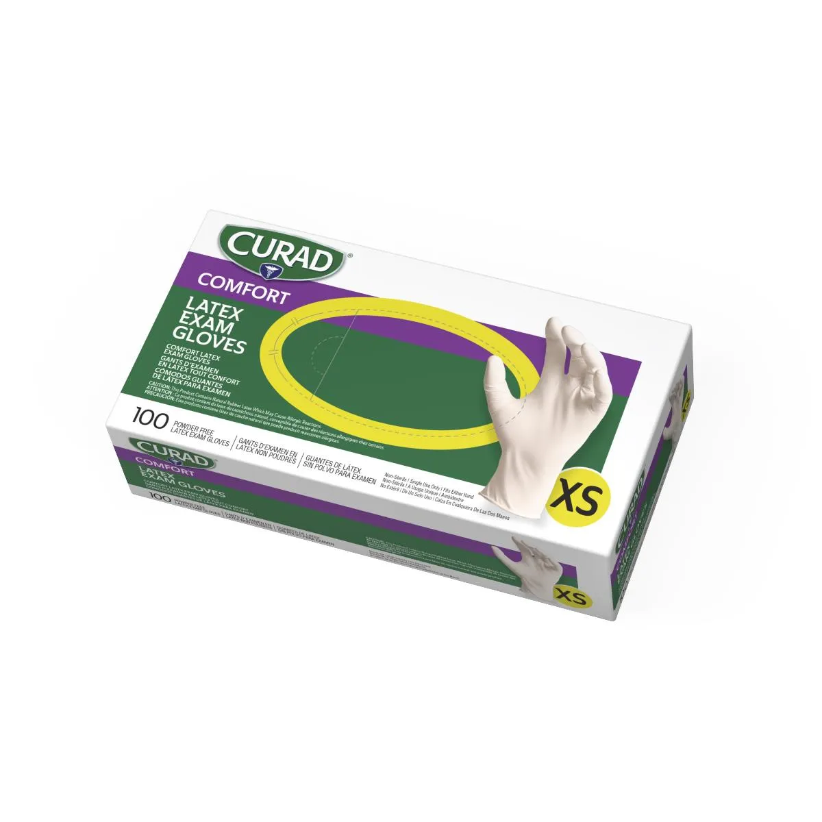 CURAD Powder-Free Textured Latex Exam Gloves