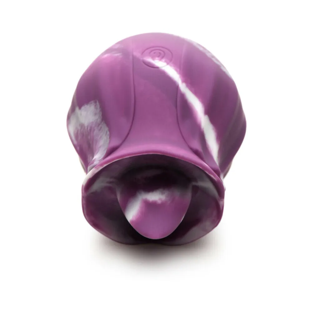 Curve Toys Gossip Cum Into Bloom Rechargeable Silicone Licking Rose Purple Twirl