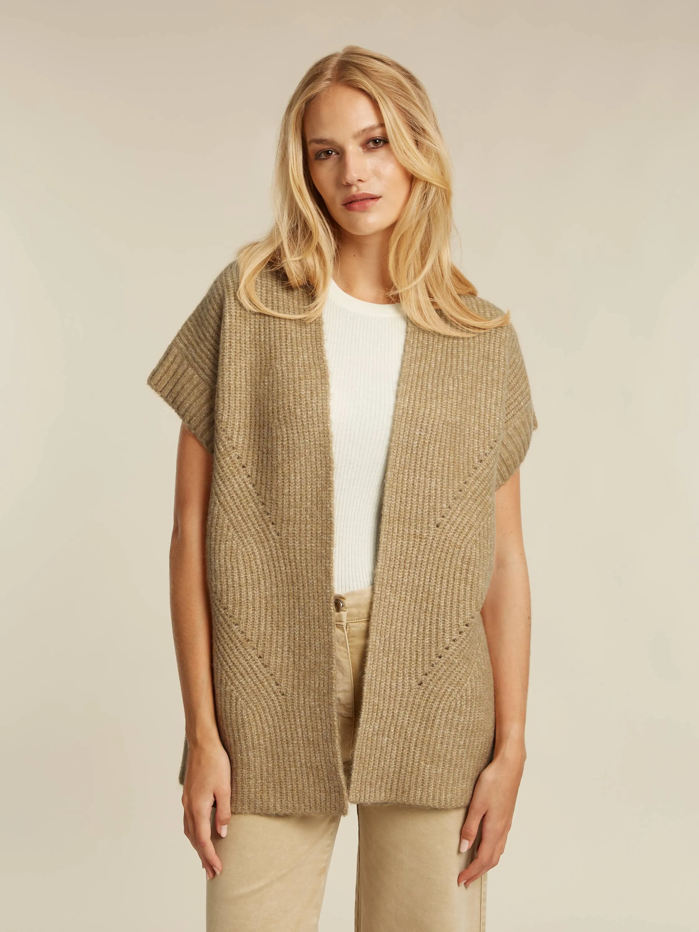 Dahlia cardigan - Camel heather