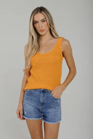 Daisy Crochet Vest Top In Orange