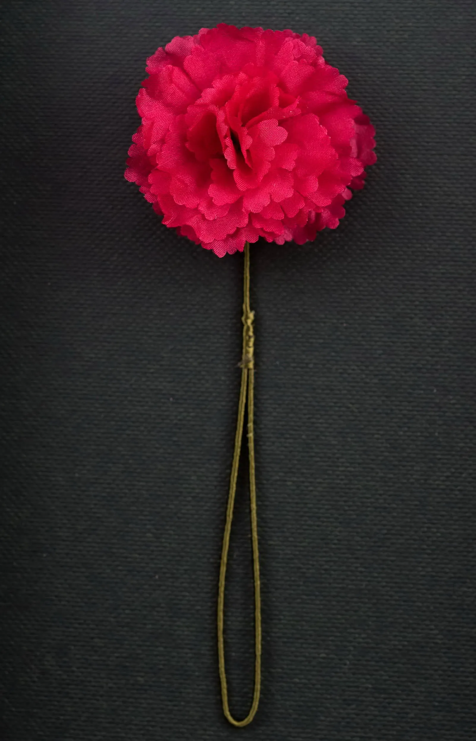 Dark Red Mini Carnation Silk Boutonnière Flower