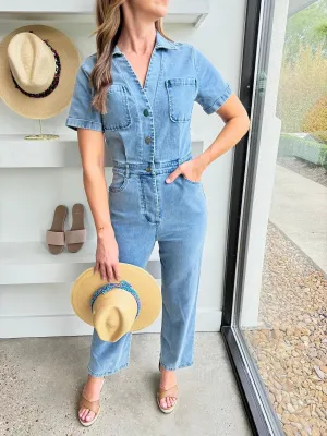 Denim Utility Jumpsuit