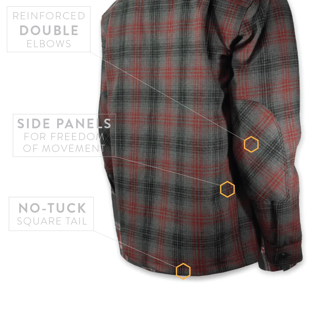 DRB Woodsman Shirt - Merino Red-Black-Gray Plaid