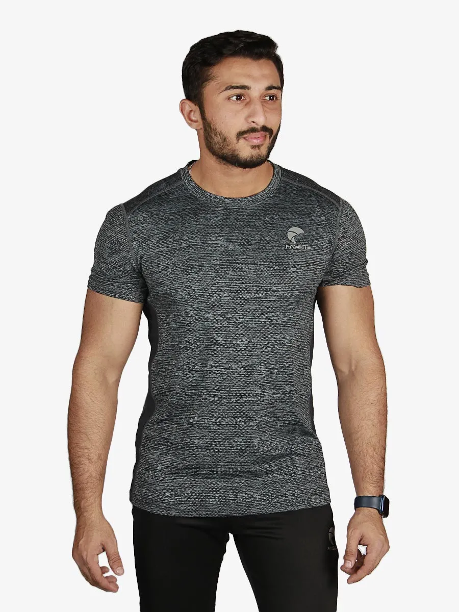 Duo Coast - T-Shirt - 1301 - Dark Heather Grey / Black