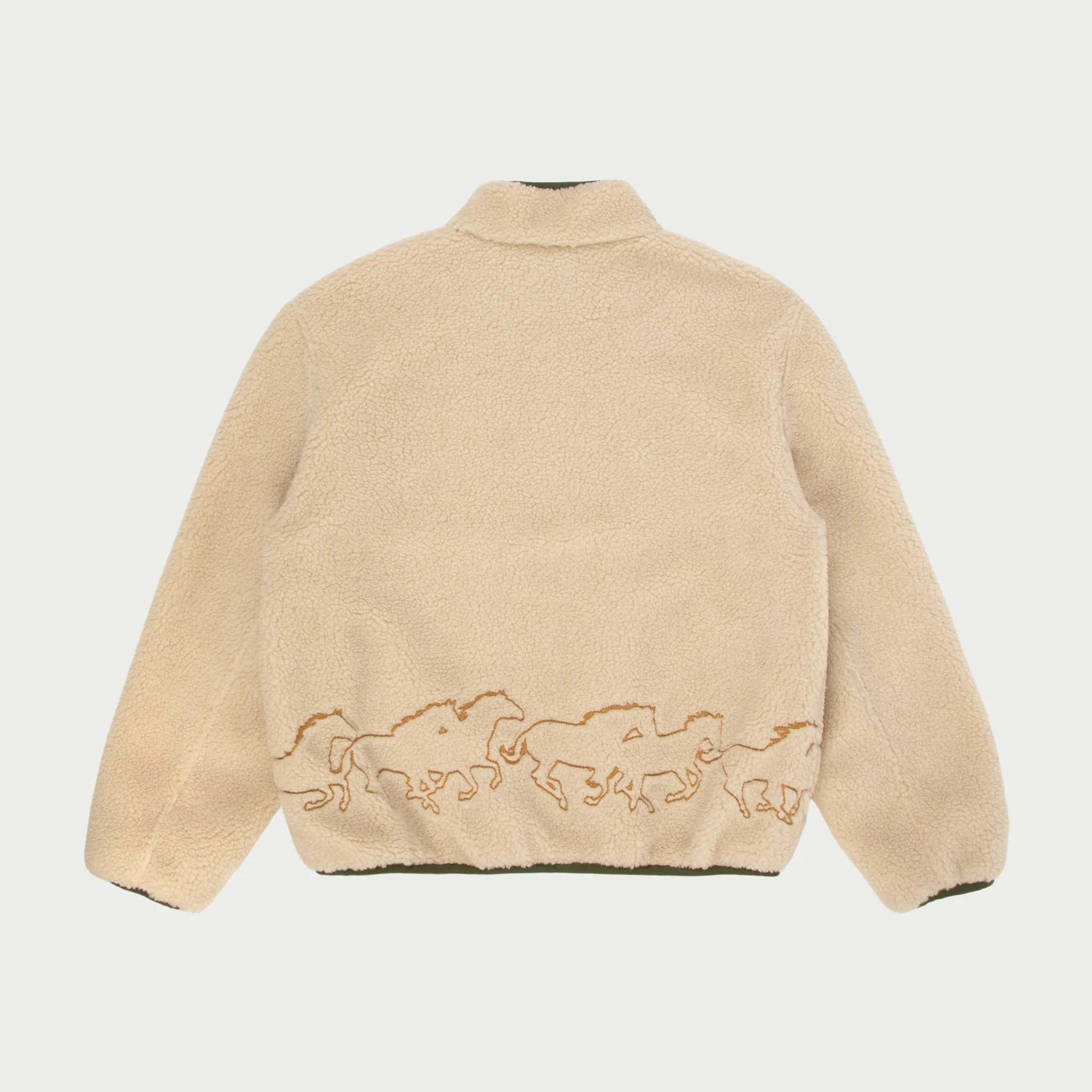 Embroidered Sherpa Jacket (Natural)