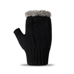 Fingerless Ultra Plush Knit Gloves