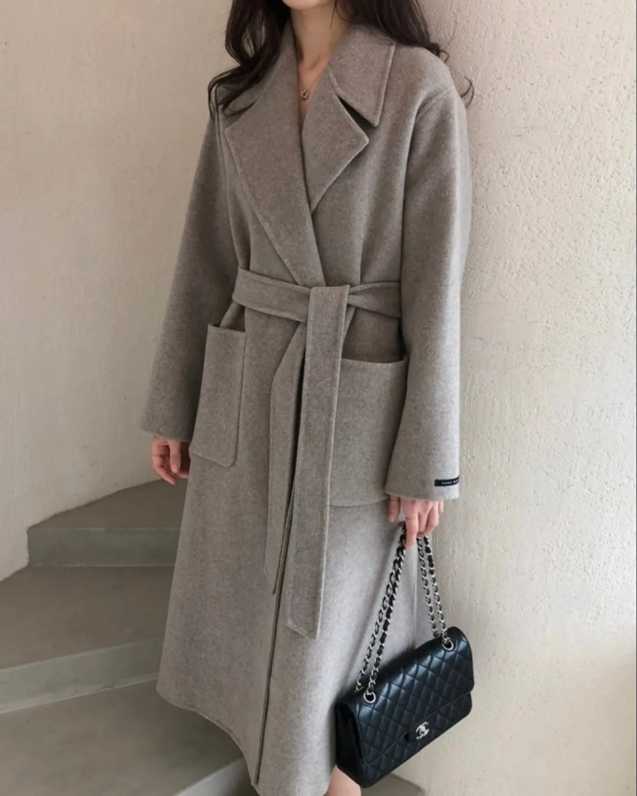 French Grey Handmade Wool Coat - 90% Wool