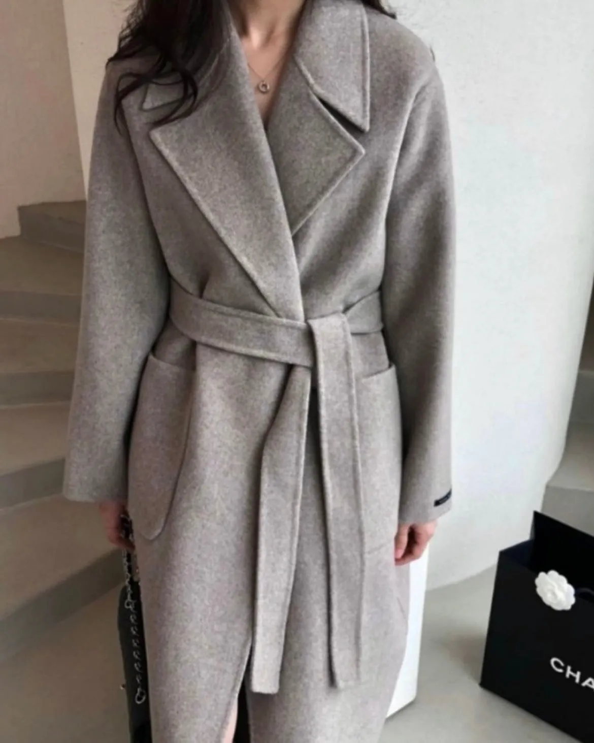 French Grey Handmade Wool Coat - 90% Wool