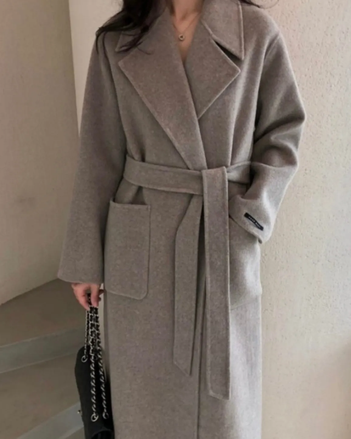 French Grey Handmade Wool Coat - 90% Wool