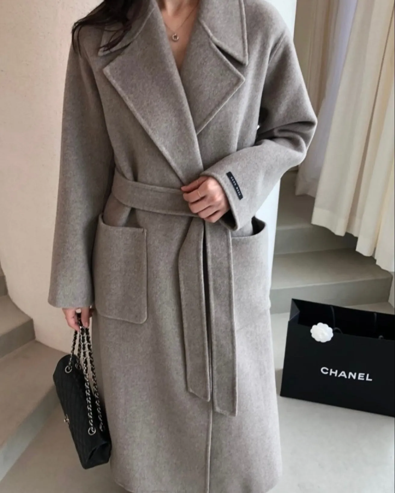 French Grey Handmade Wool Coat - 90% Wool