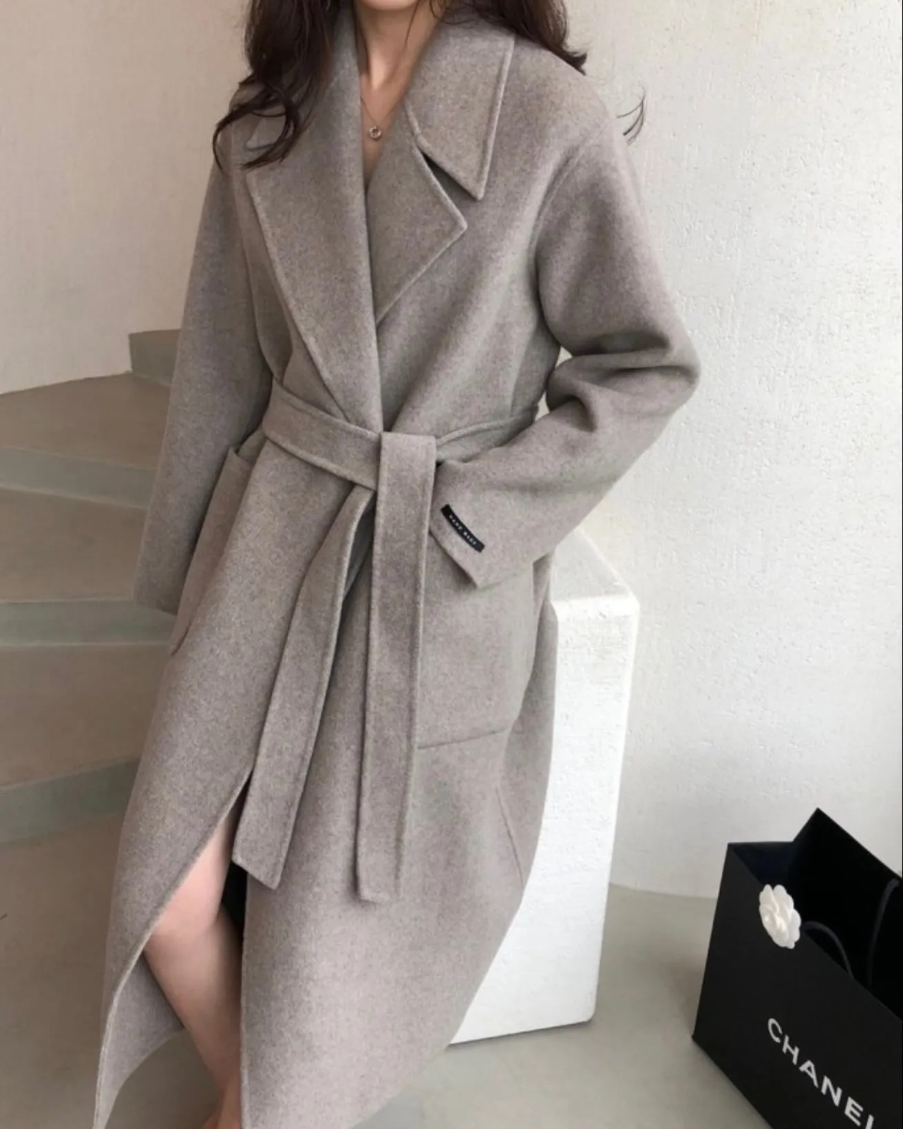 French Grey Handmade Wool Coat - 90% Wool