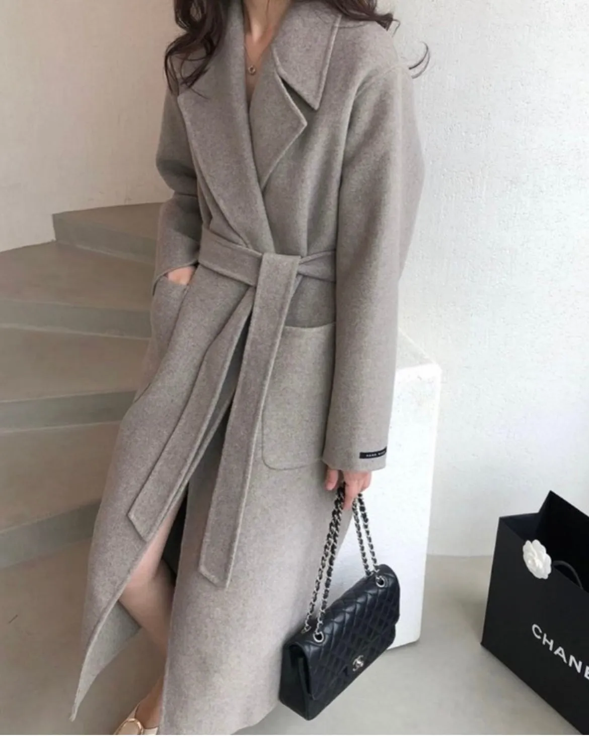 French Grey Handmade Wool Coat - 90% Wool