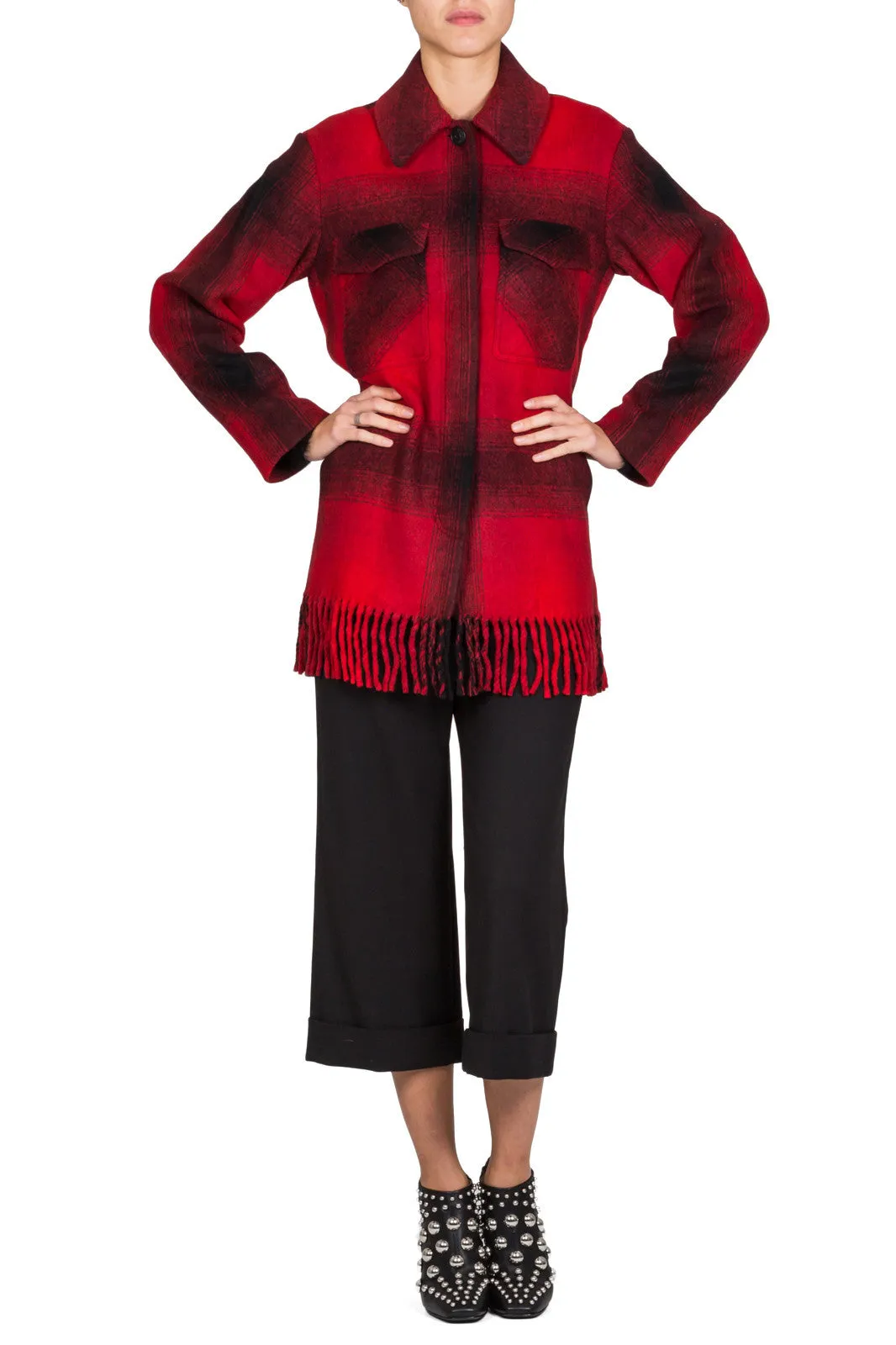 Fringed Blanket Wool Jacket