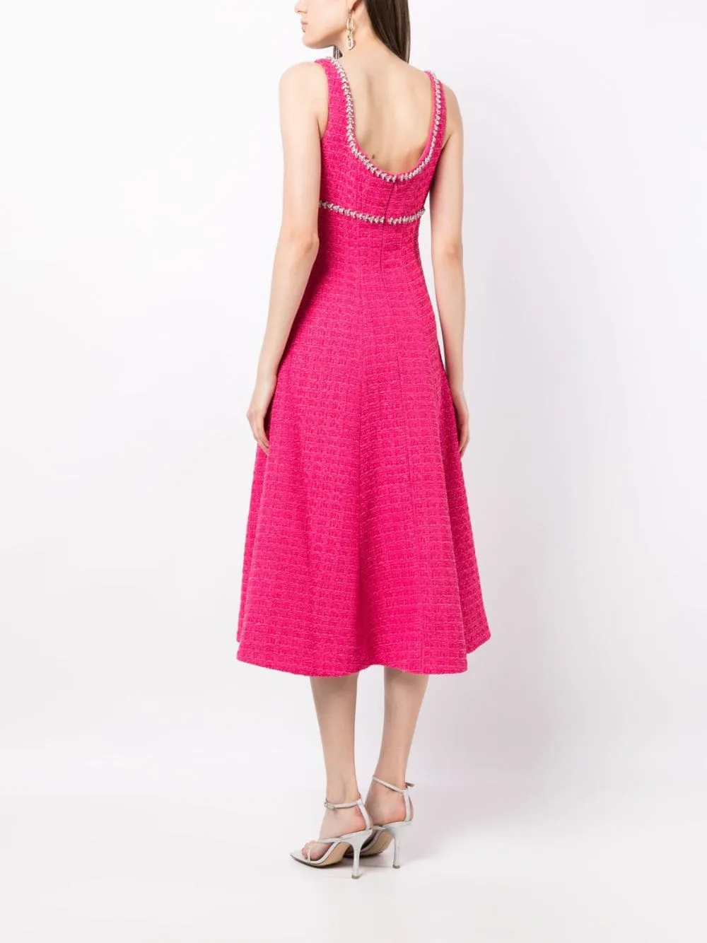 Fuchsia Boucle Midi Dress