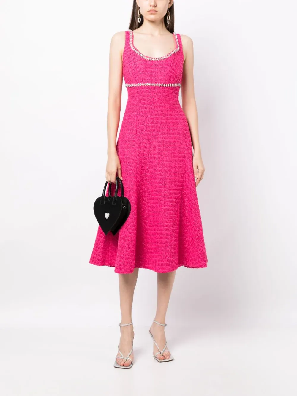 Fuchsia Boucle Midi Dress