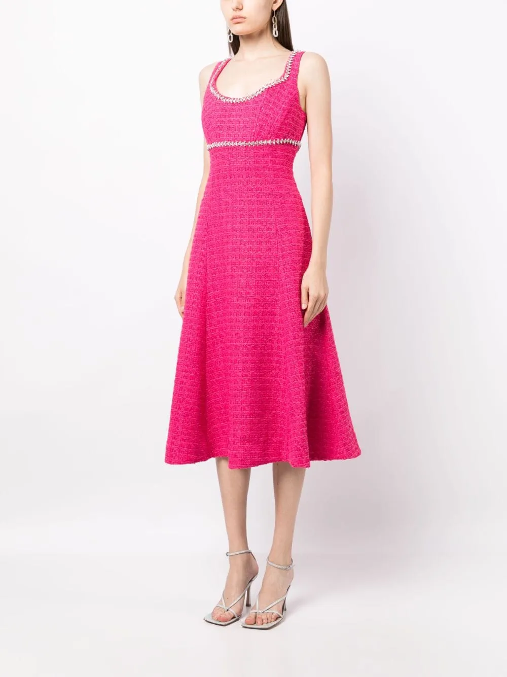 Fuchsia Boucle Midi Dress