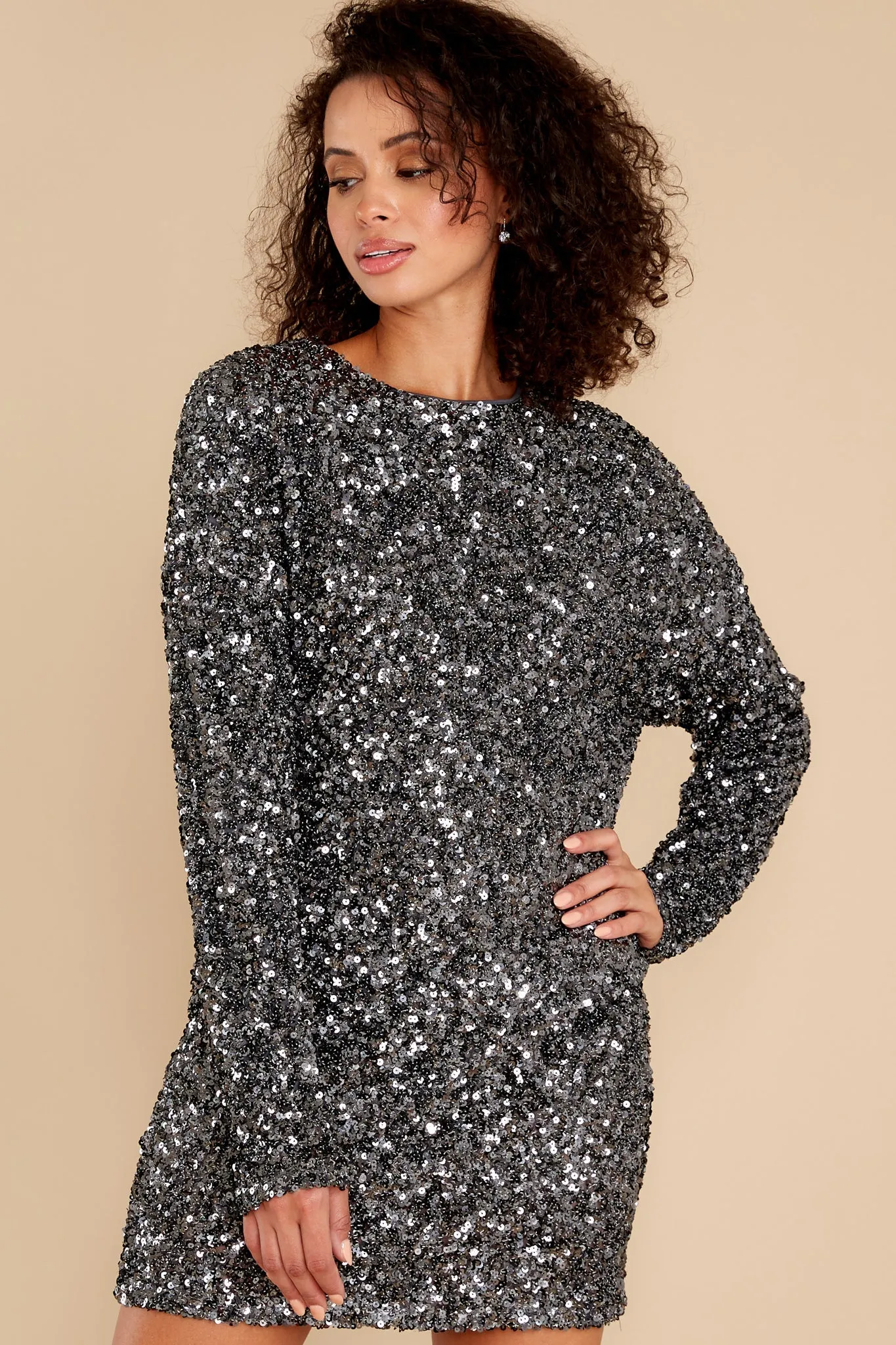 Glamour Girl Silver Sequin Dress