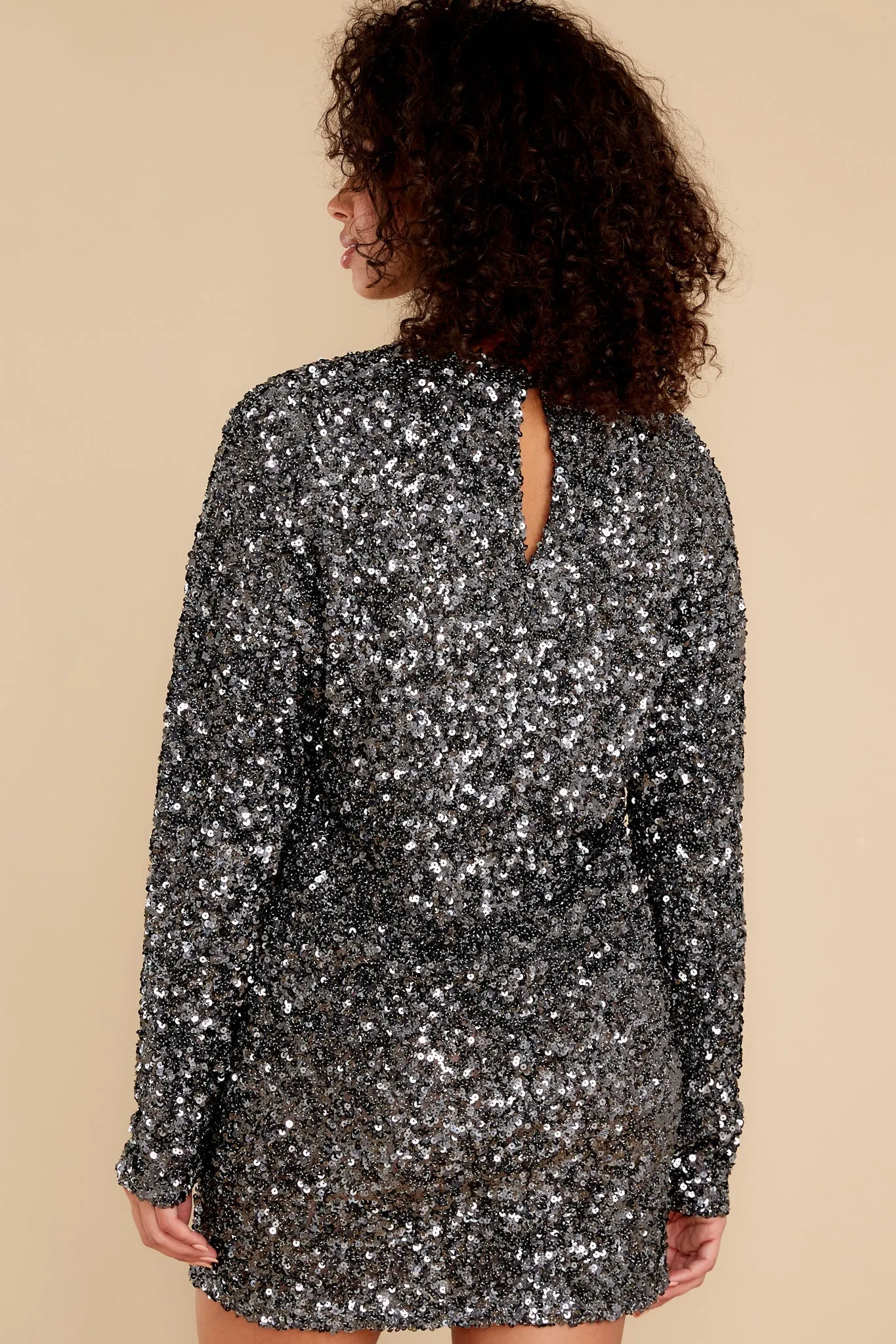 Glamour Girl Silver Sequin Dress