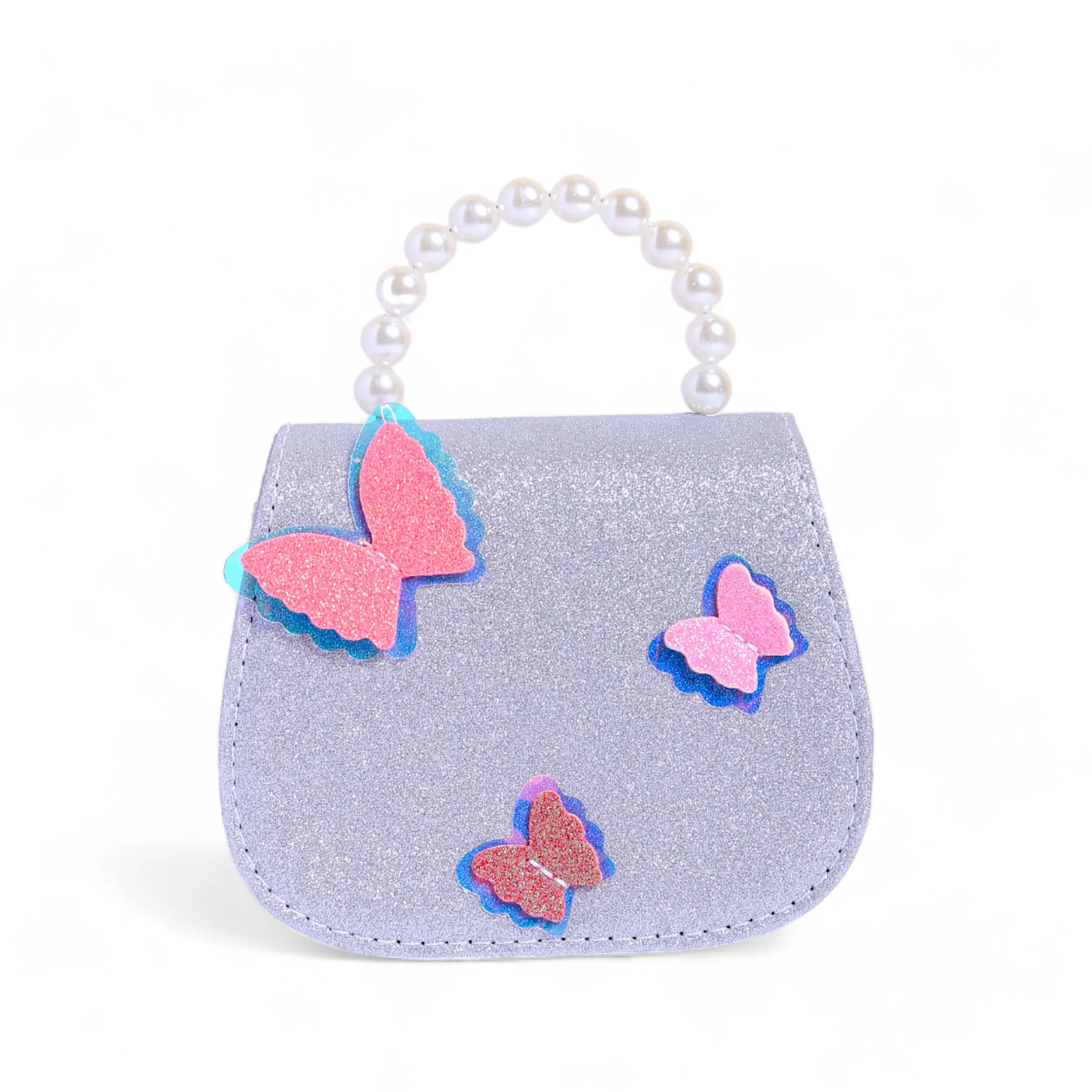 GLITTERY BUTTERFLY PEARL HANDBAG