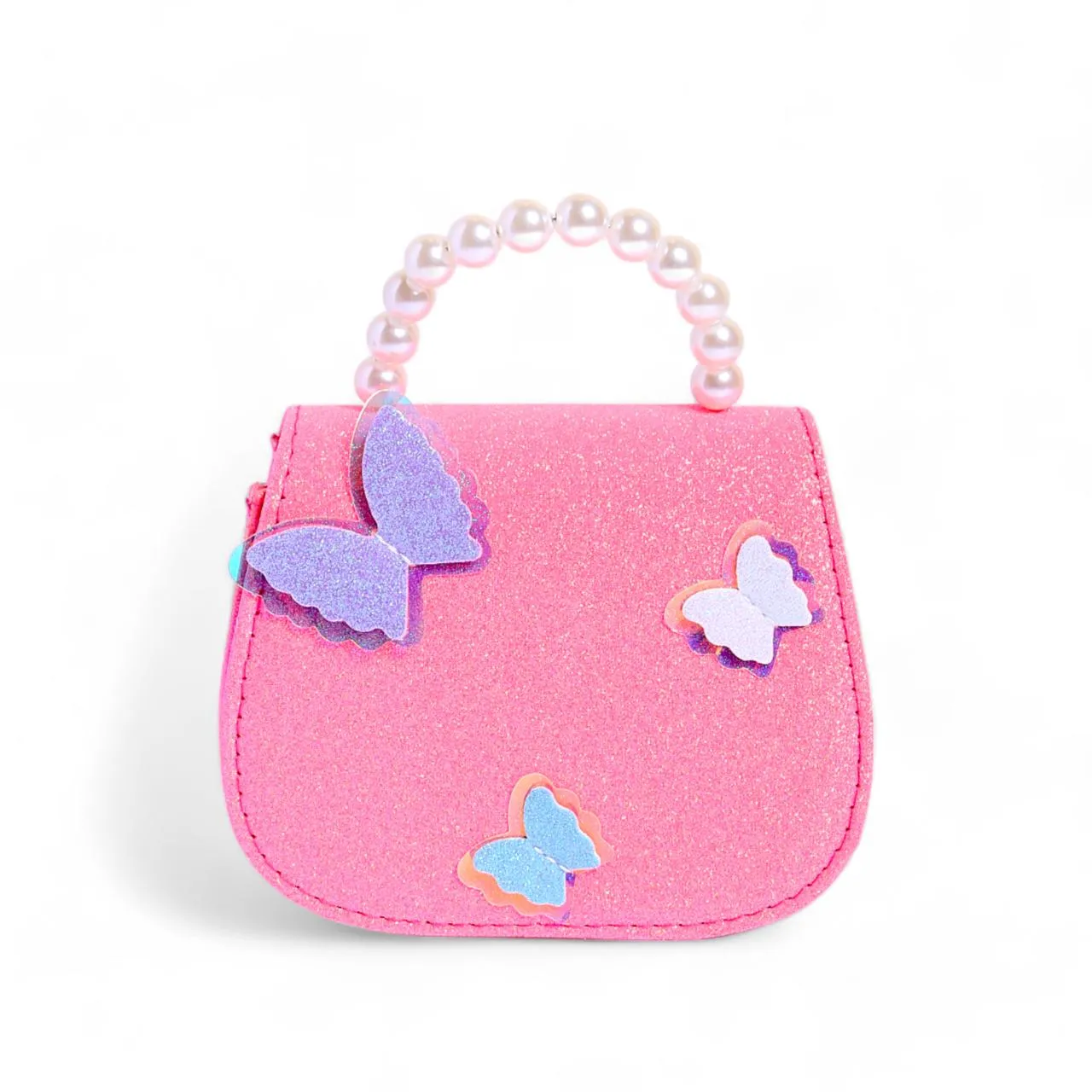 GLITTERY BUTTERFLY PEARL HANDBAG