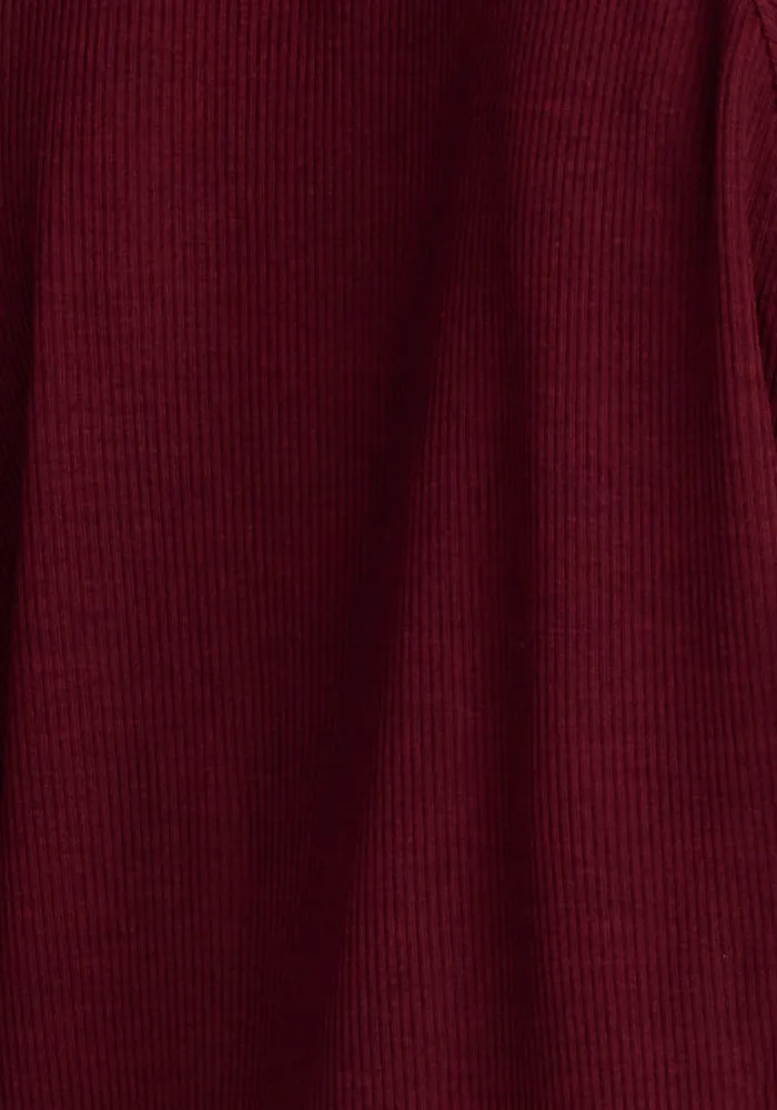 Hadley Ribbed Crew - Cranberry Melange