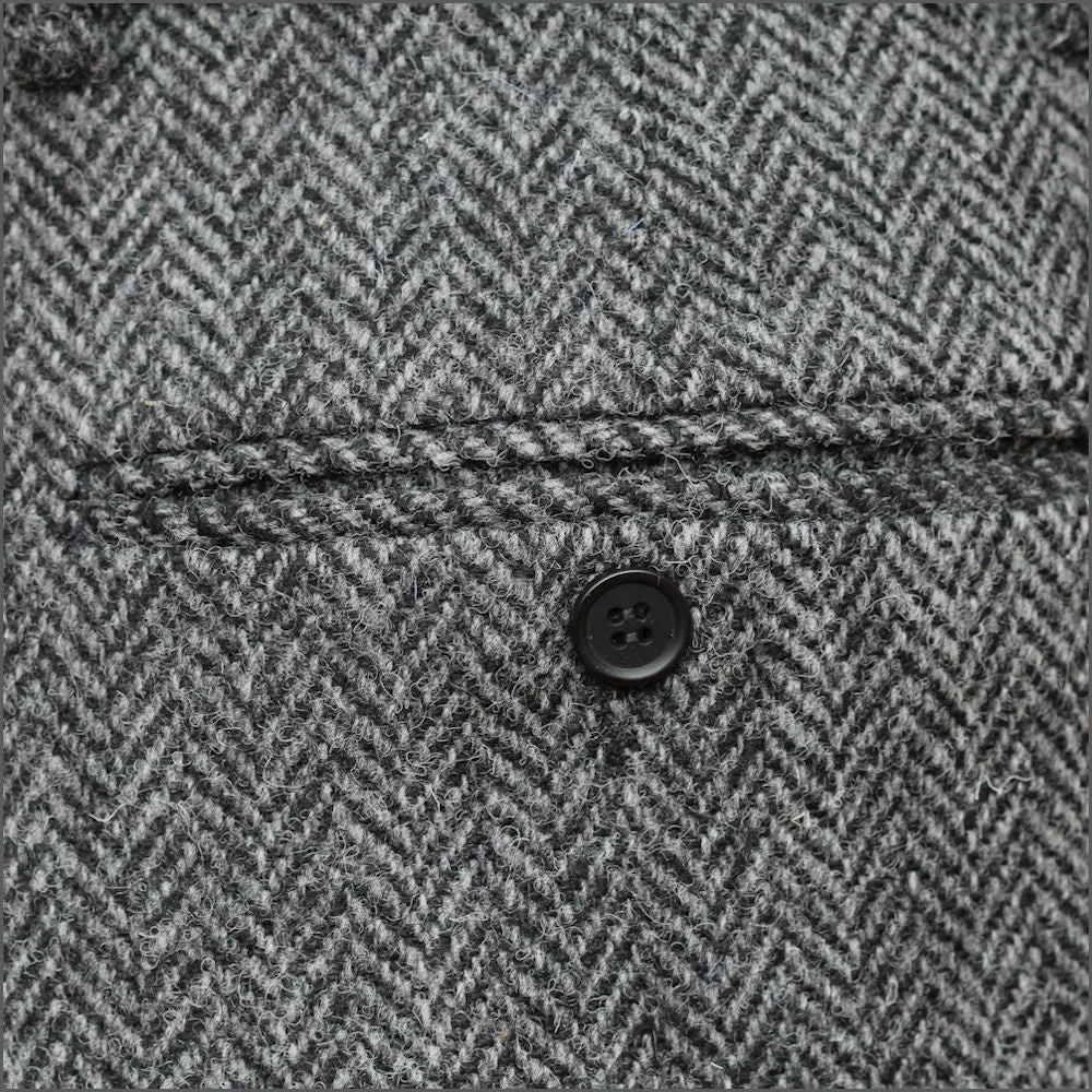 Harris Tweed Grey Herringbone Trouser--