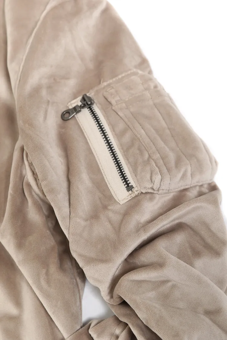 Haus of JR ASA Velour Bomber Tan