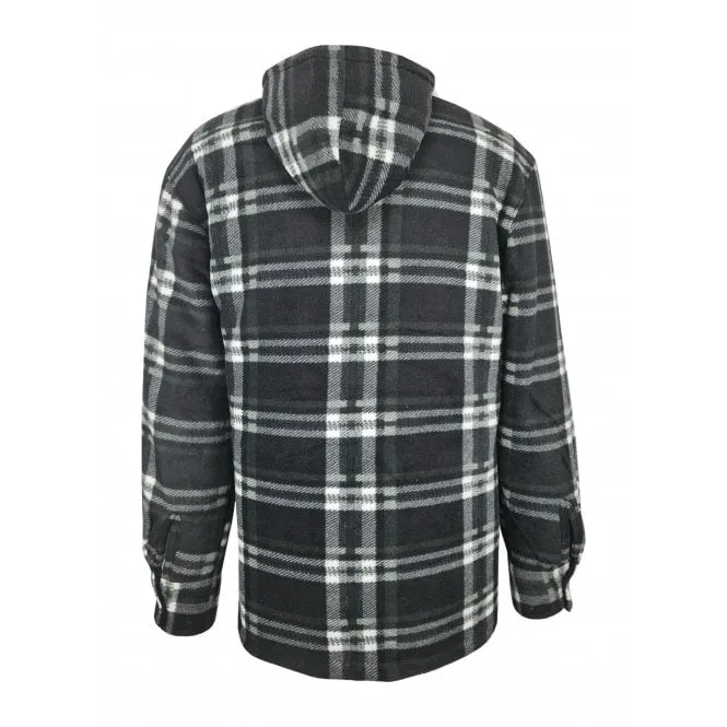 Hazy Blue Kids Sherpa Fleece Lined Checked Hooded Shirt