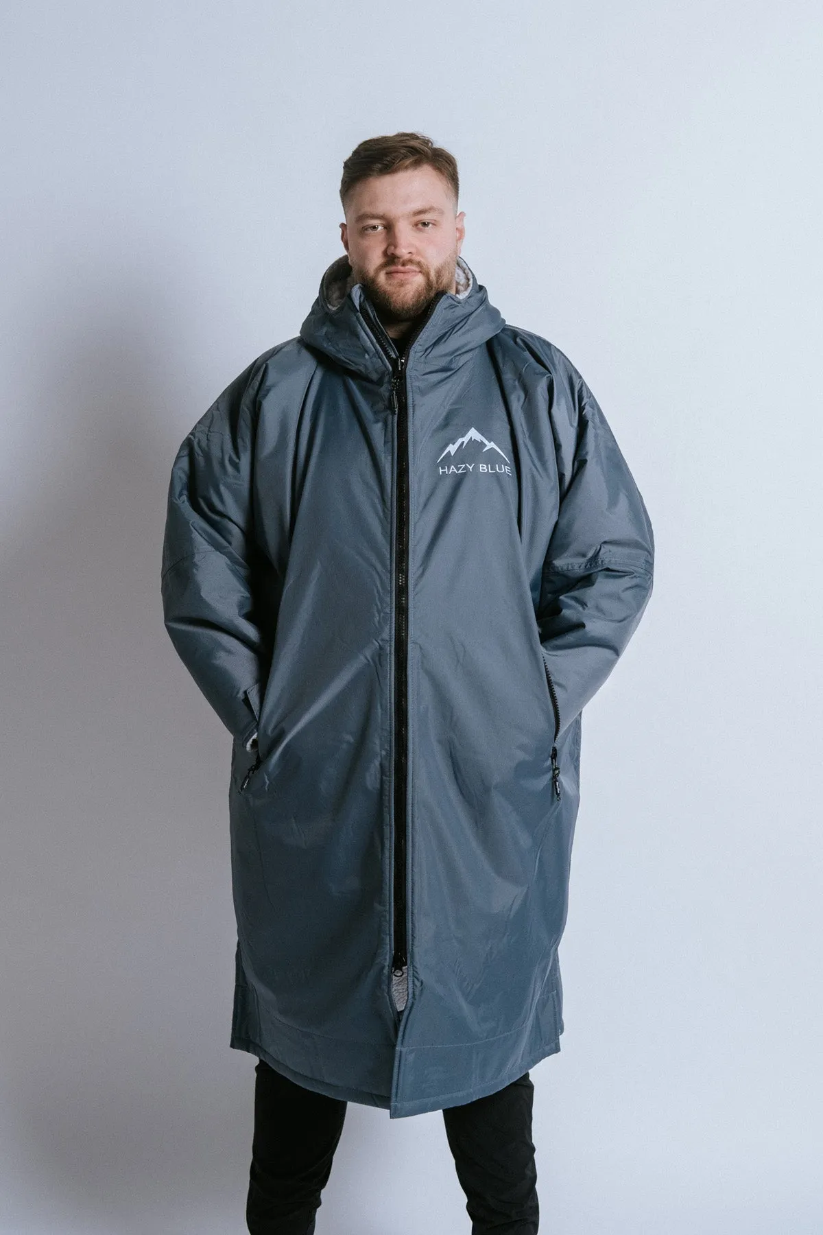 Hazy Blue Waterproof Adults All Weather Changing Robe - Newquay