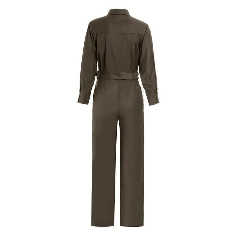 High Street Women's Jumpsuit - Solid Color Fitness Ankle-length Loose Fit Jumpsuit