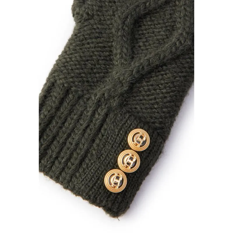 Holland Cooper Cortina Ladies Fingerless Gloves - Fern Green