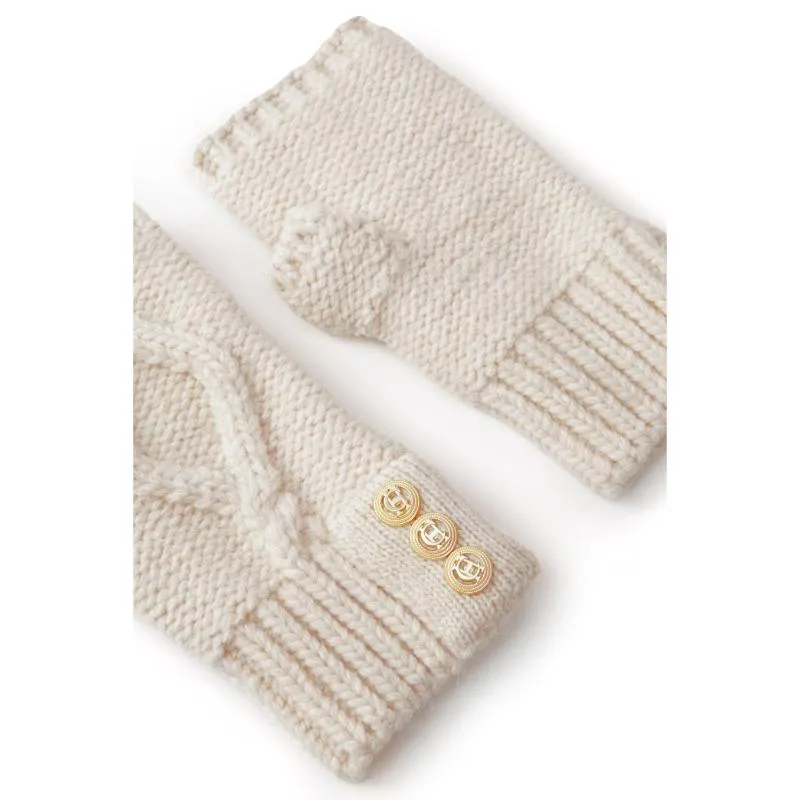 Holland Cooper Cortina Ladies Fingerless Gloves - Oatmeal