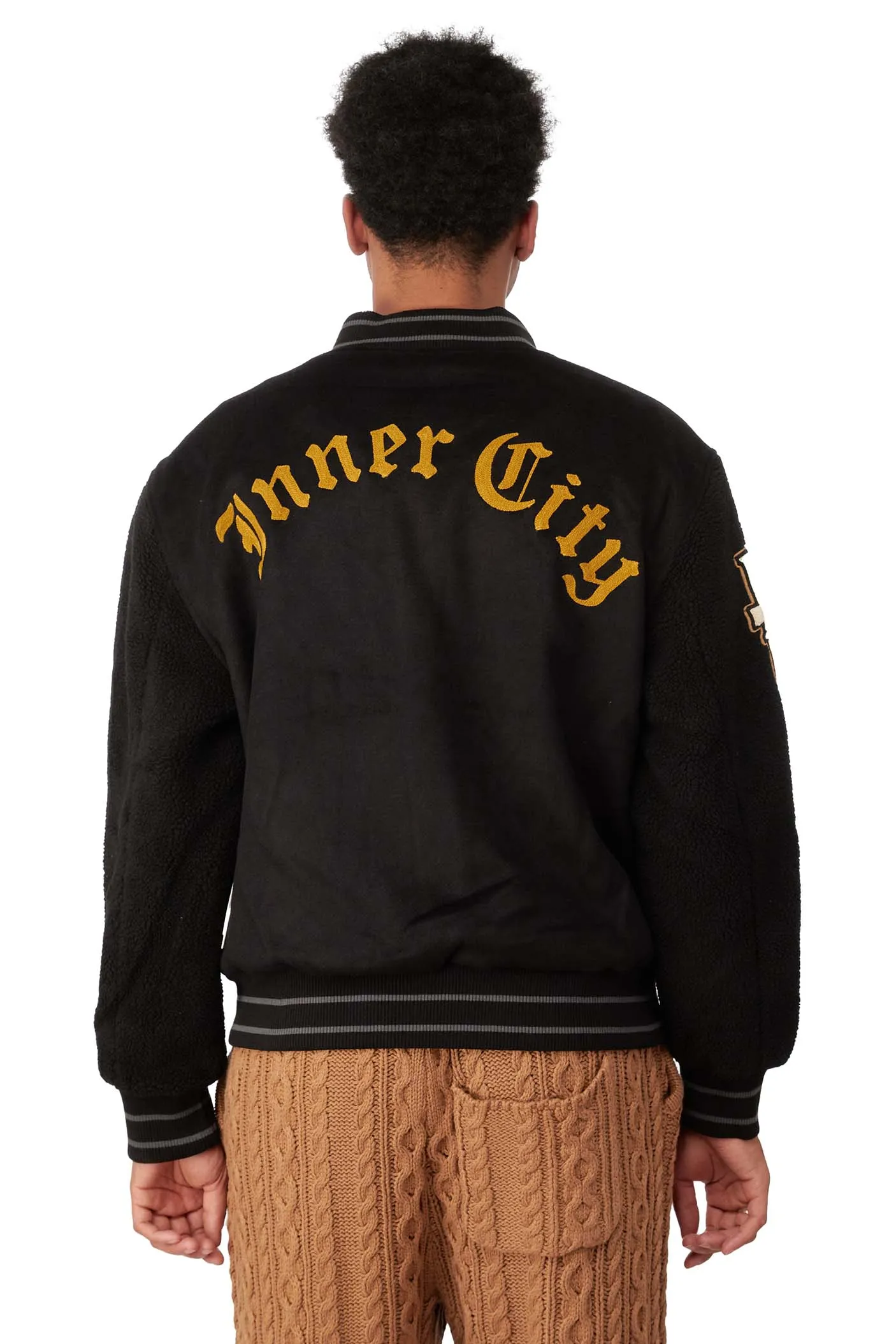 Honor The Gift Mens Letterman Jacket 'Black'