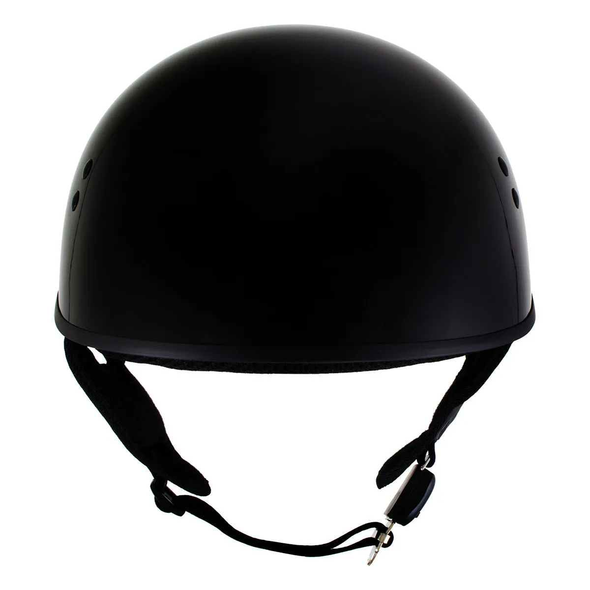 Hot Leathers T68 'The O.G.' Gloss Black DOT Half Helmet with Milwaukee Leather MP7922FMSET Heated Balaclava Bundle