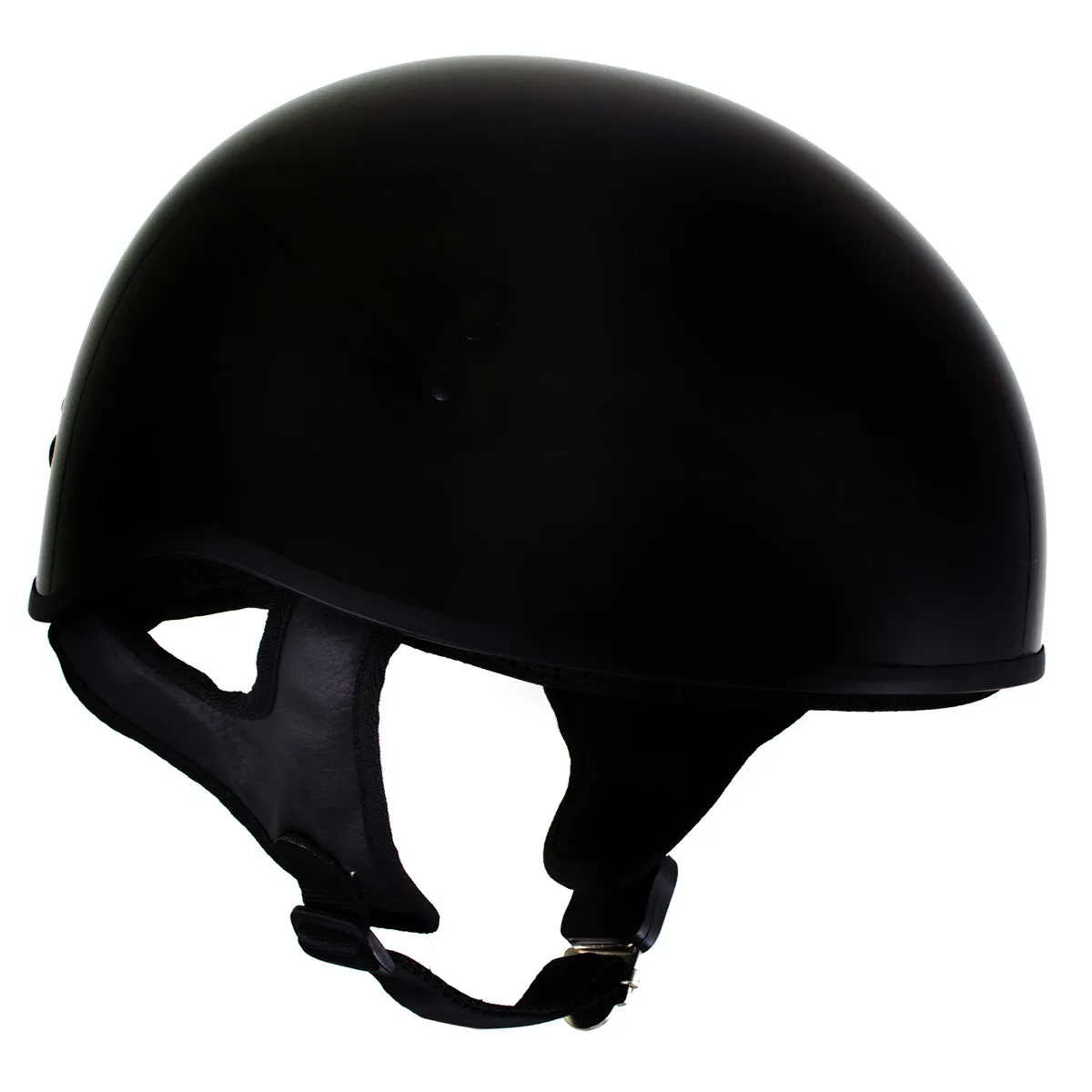 Hot Leathers T68 'The O.G.' Gloss Black DOT Half Helmet with Milwaukee Leather MP7922FMSET Heated Balaclava Bundle