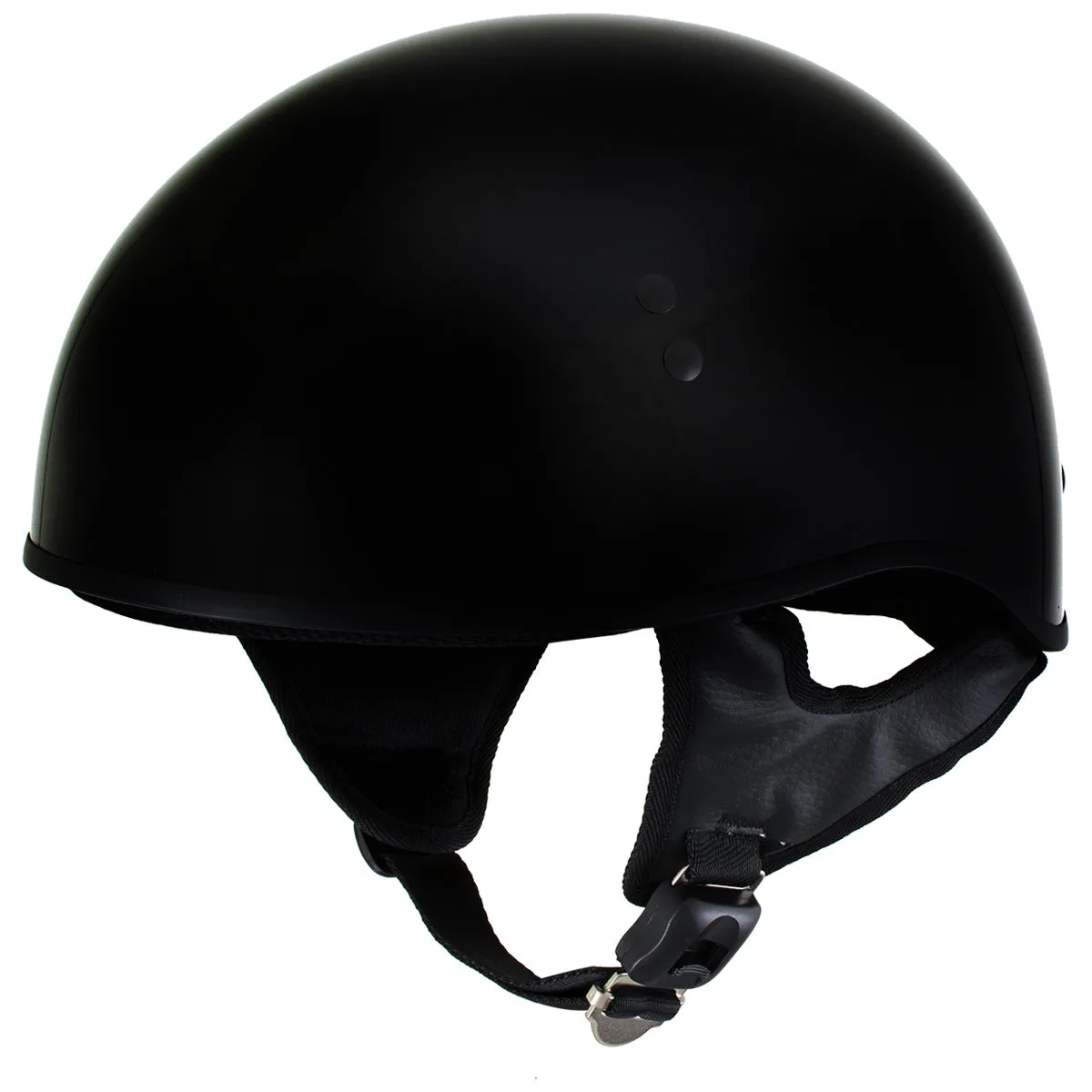 Hot Leathers T68 'The O.G.' Gloss Black DOT Half Helmet with Milwaukee Leather MP7922FMSET Heated Balaclava Bundle