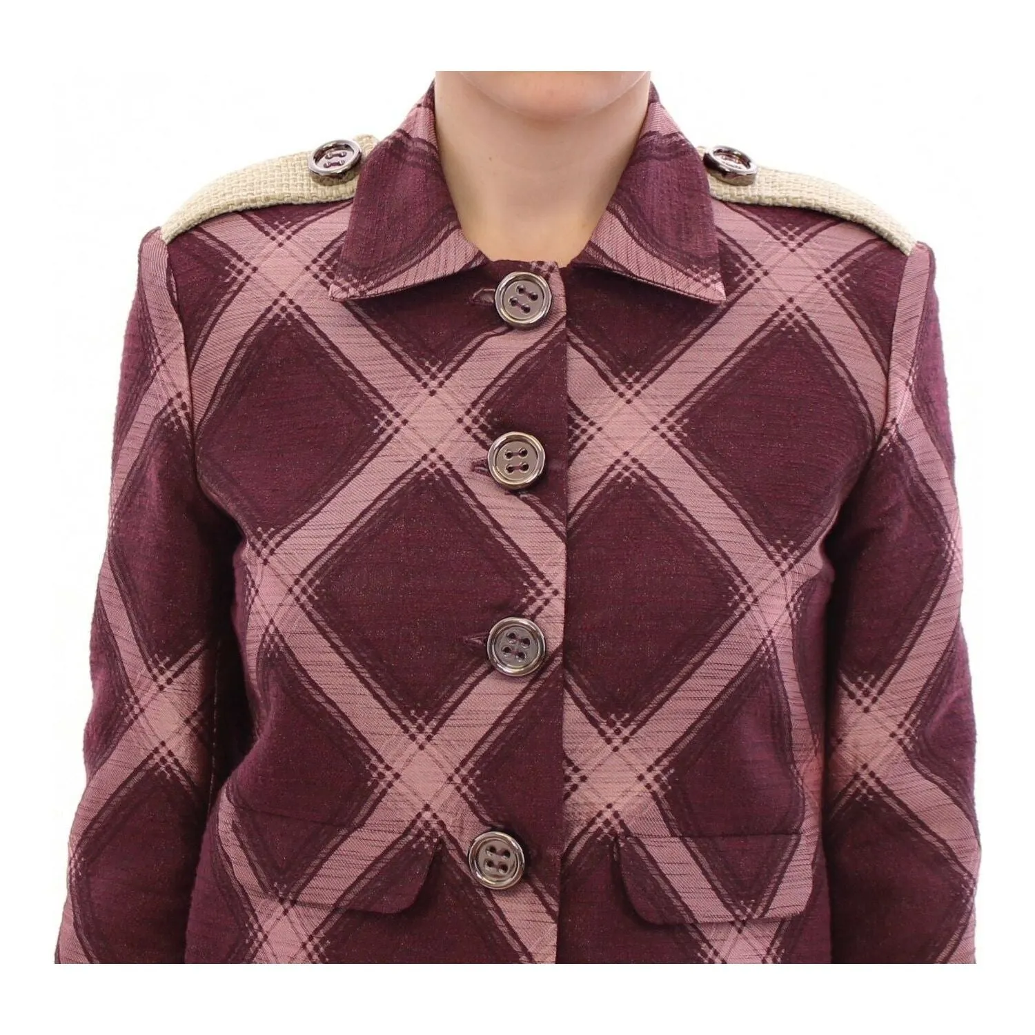 House of Holland Elegant Multicolor Check Print Jacket