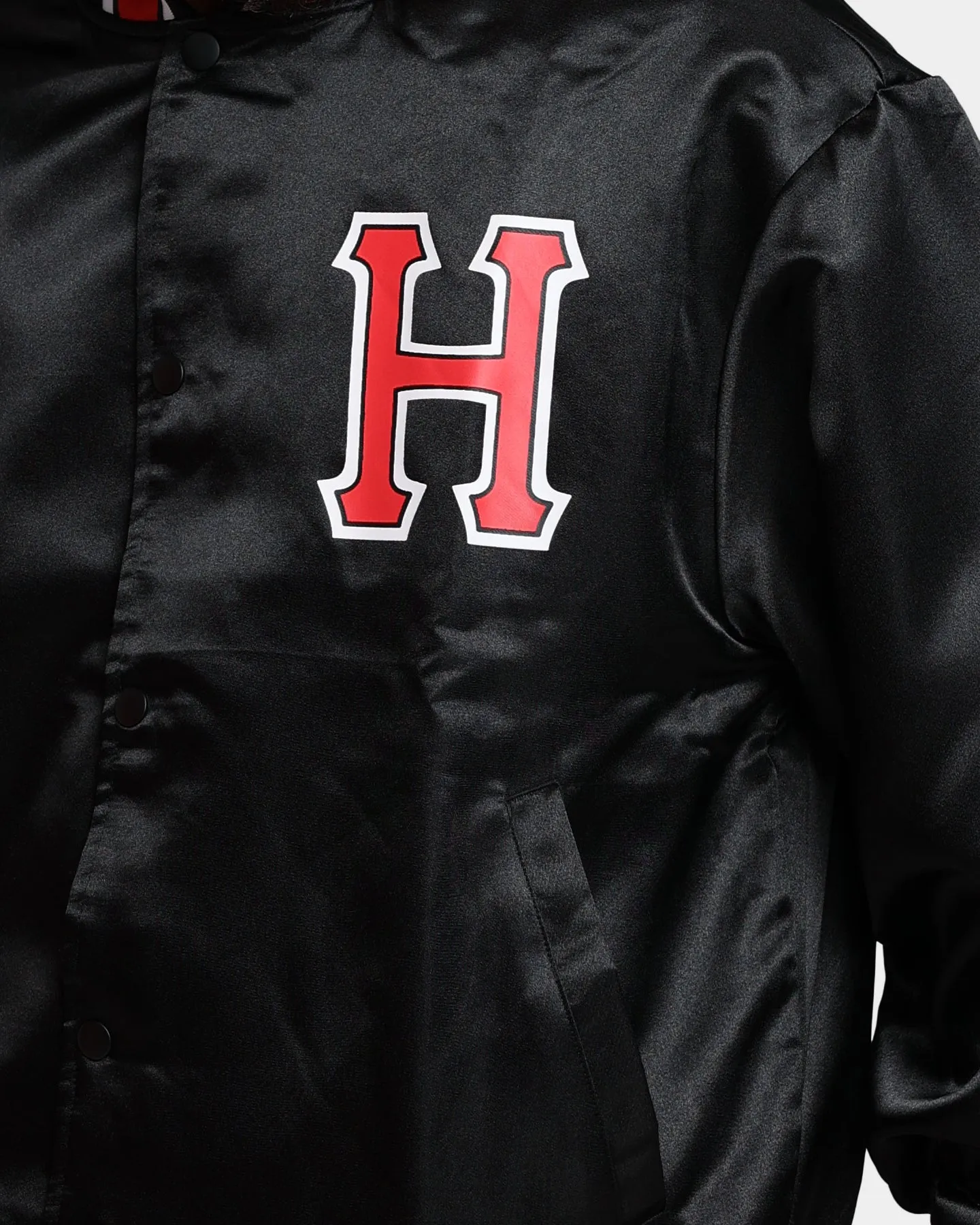 HUF Crackerjack Satin Baseball Jacket Black