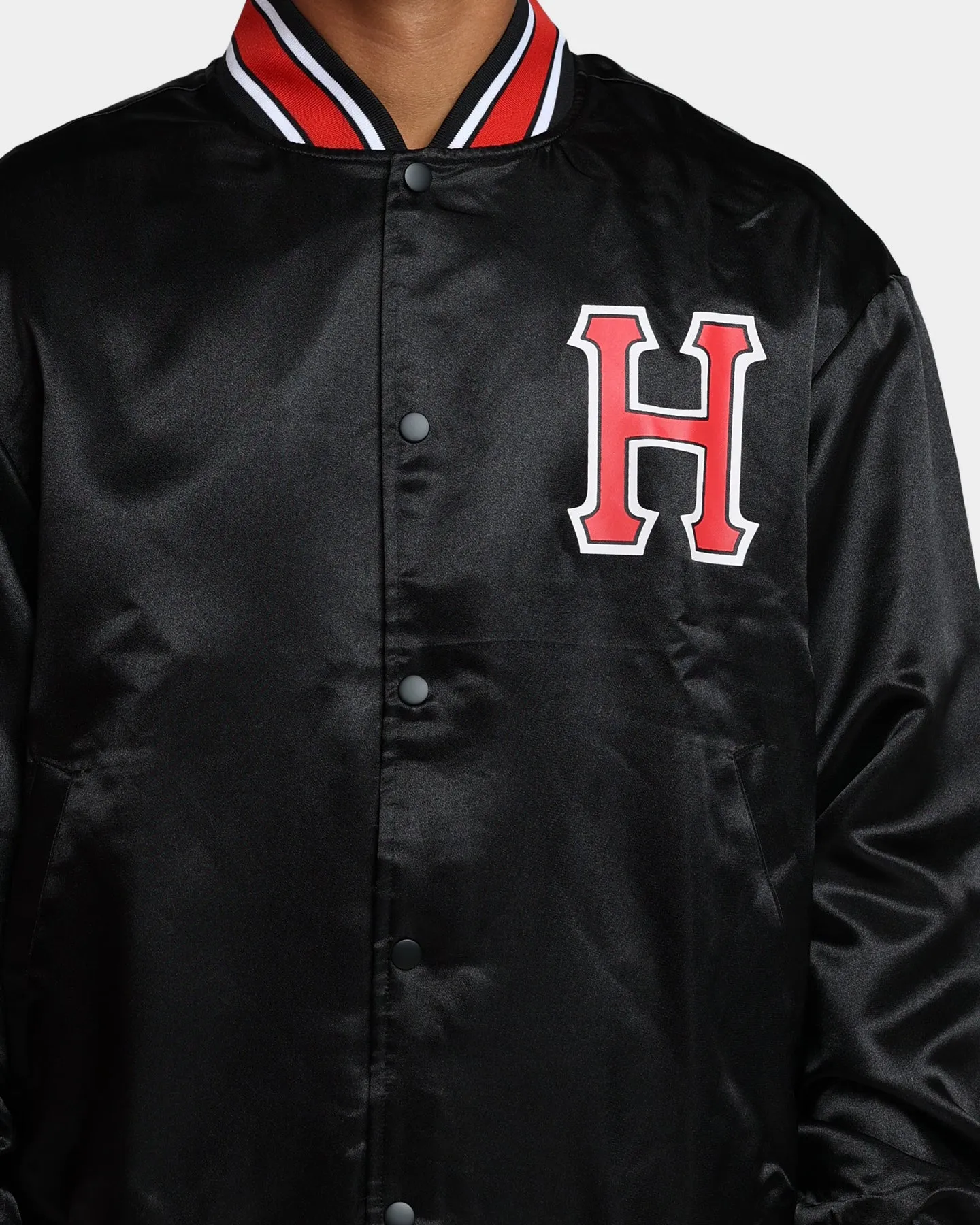 HUF Crackerjack Satin Baseball Jacket Black