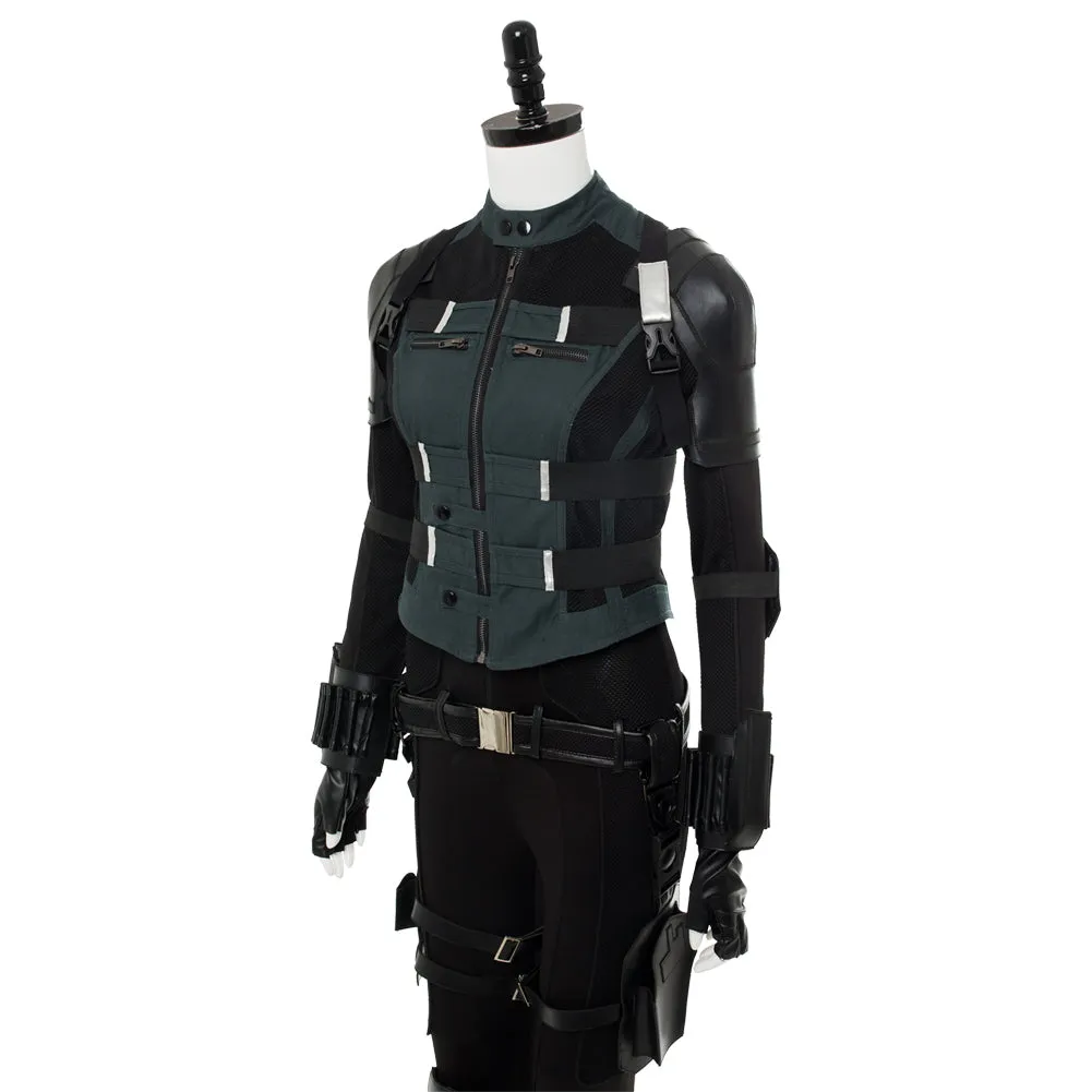 Infinity War Black Widow Natasha Romanoff Outfit Cosplay Costume whole set