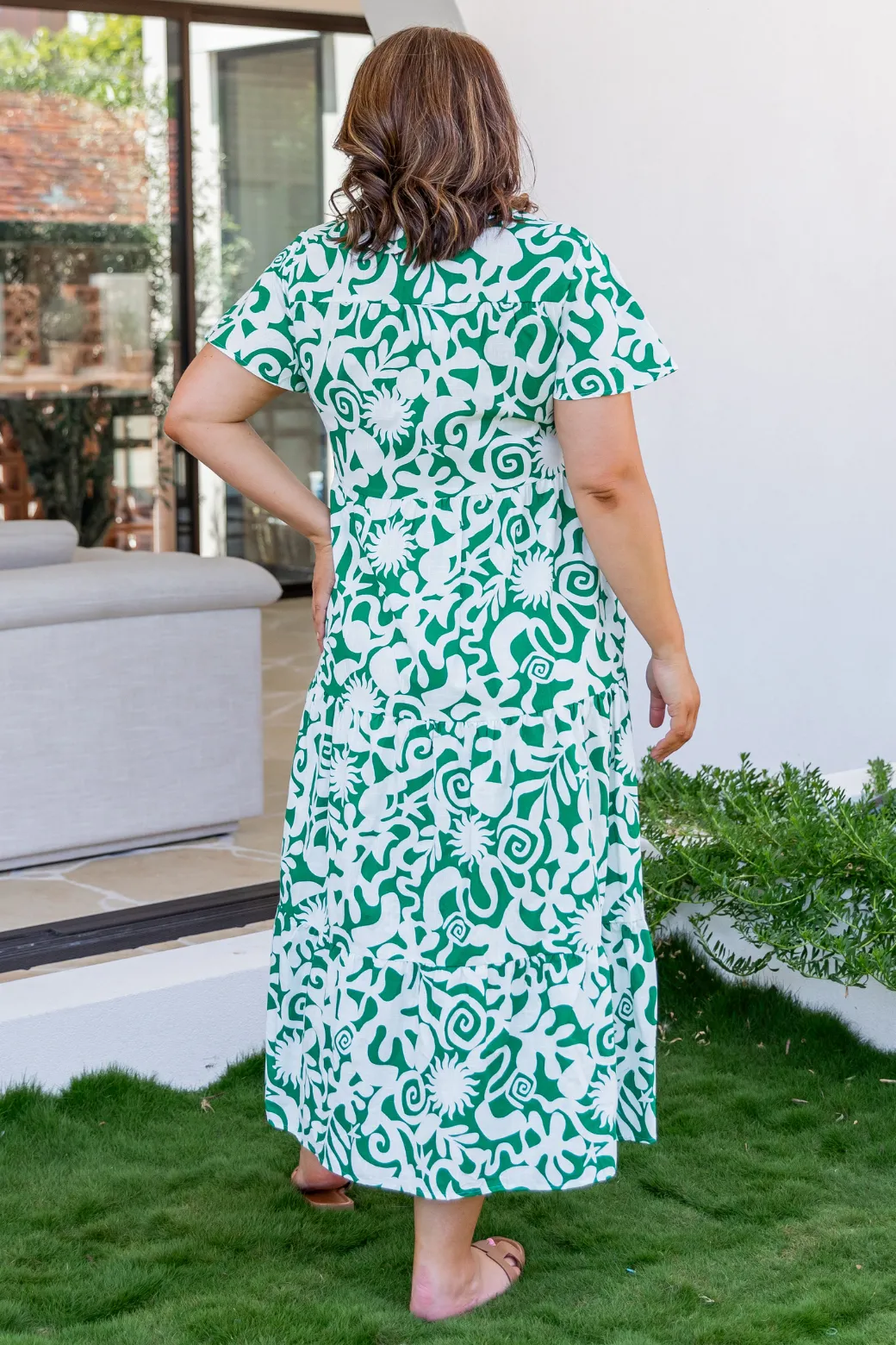 Iris Midi Dress Emerald Solstice