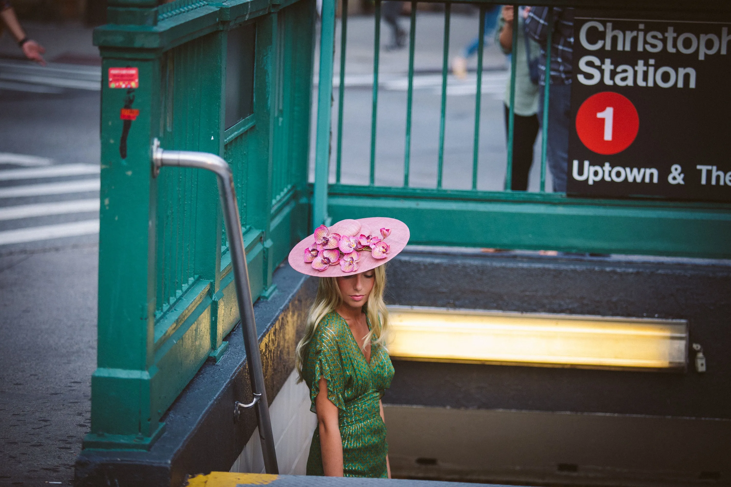 Istabraq: Pink Pyramid Hat with Orchids