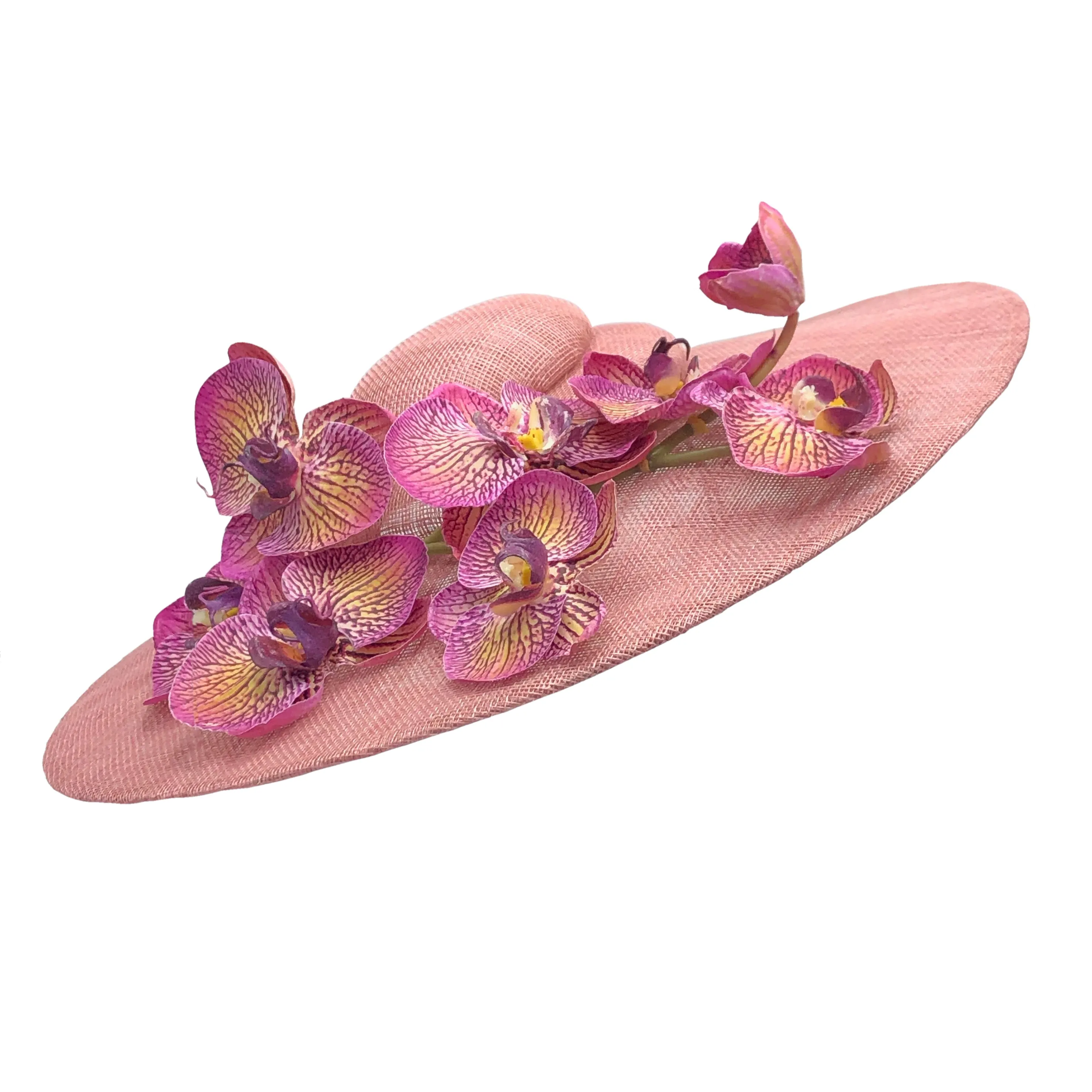 Istabraq: Pink Pyramid Hat with Orchids