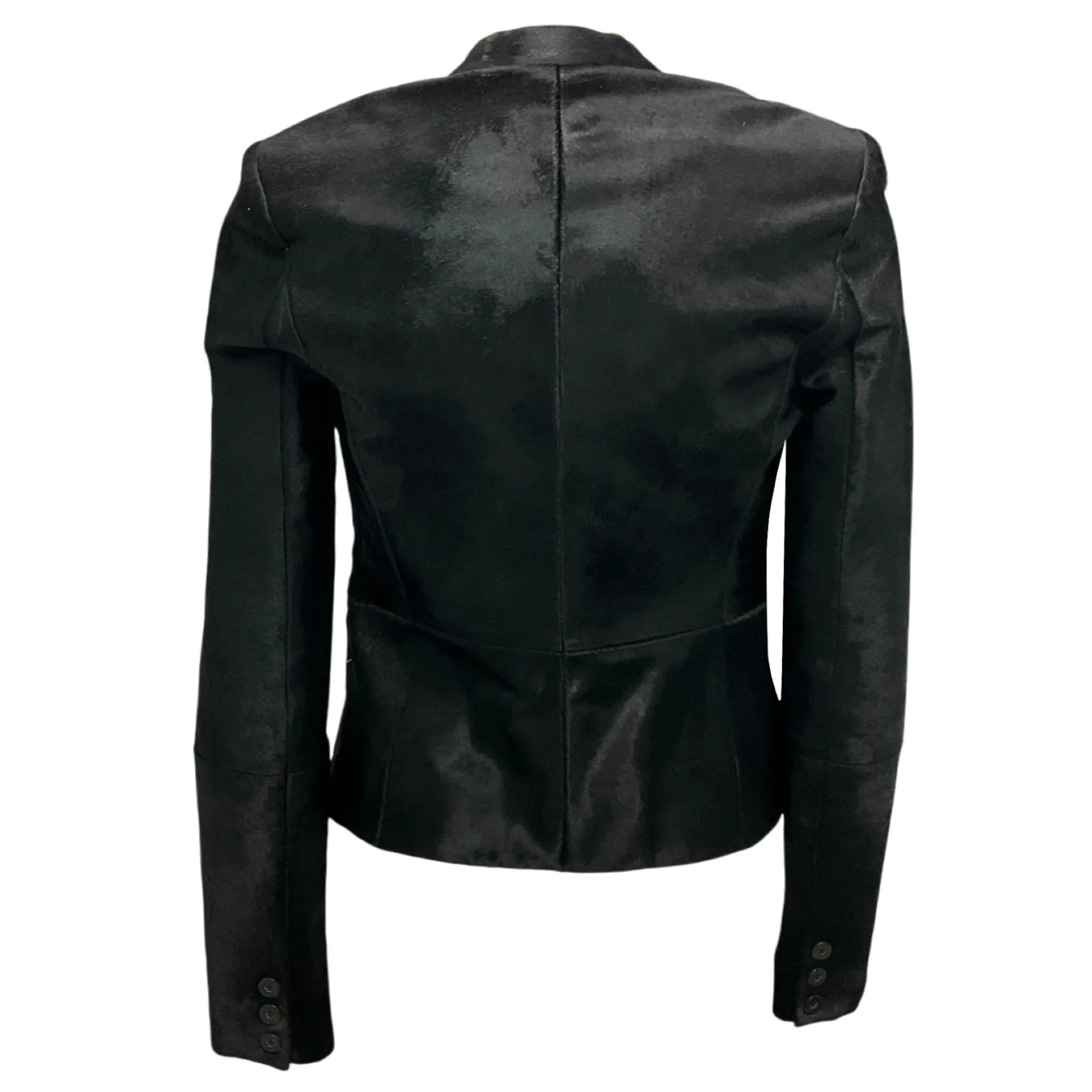 J Brand Black Calf Hair Jacket