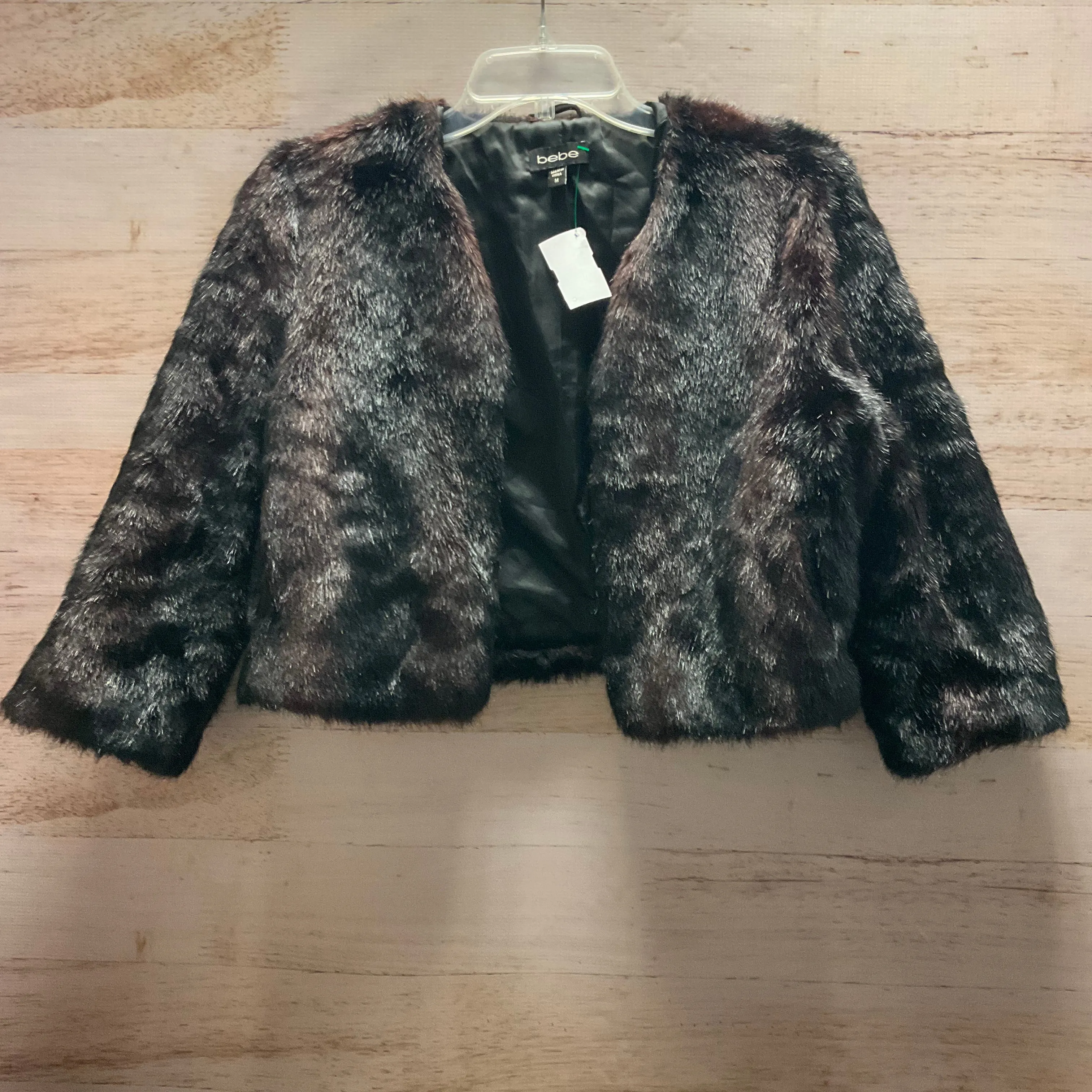 Jacket Faux Fur & Sherpa By Bebe In Brown, Size: M