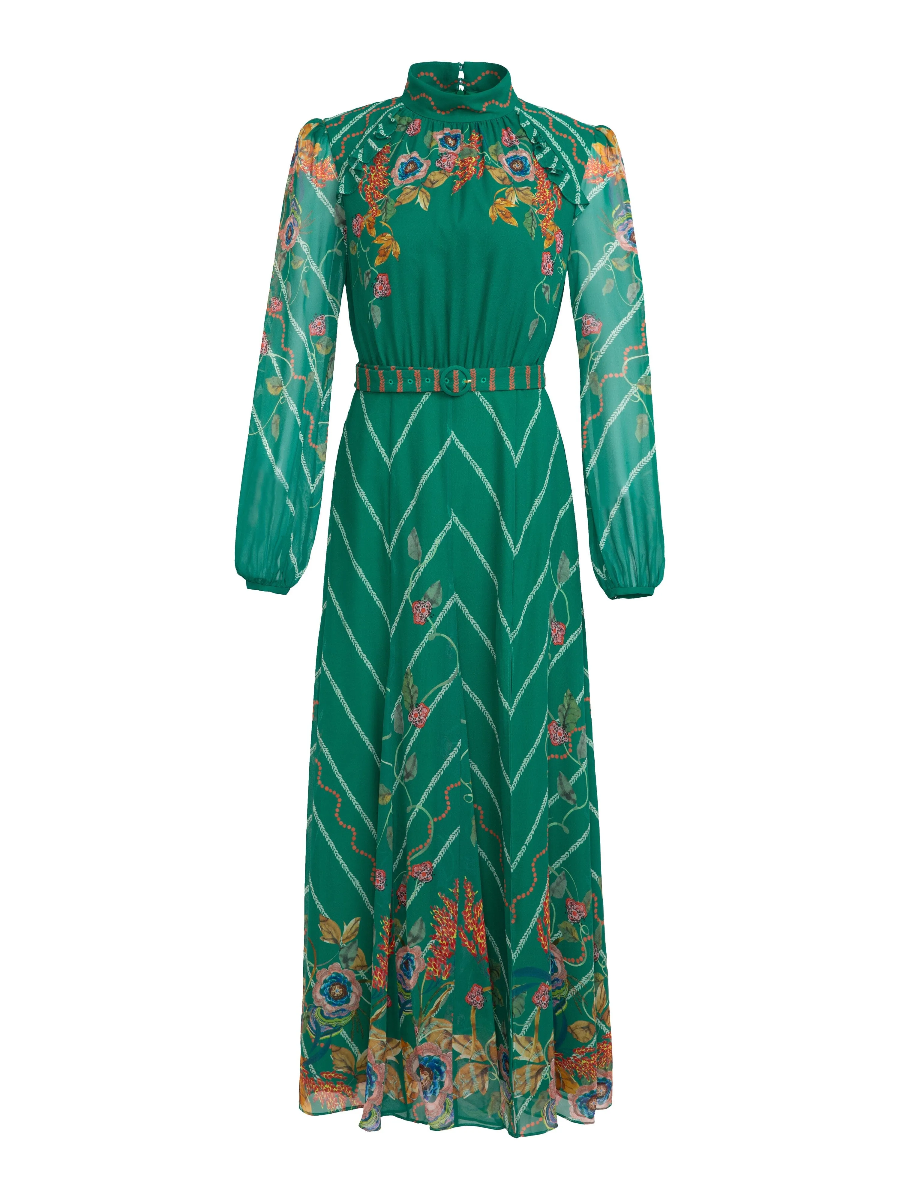 Jacqui B Dress in Emerald Barley